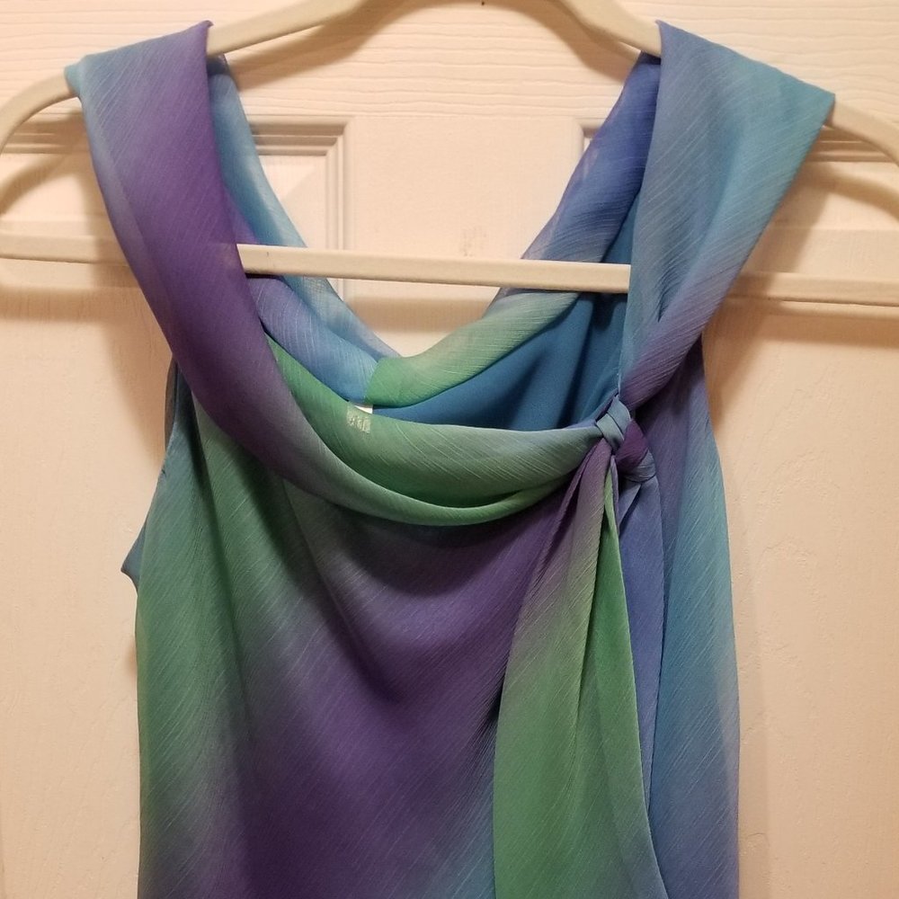 Beautiful Blue, Green & Purple Blouse by M. Kalan - Size S